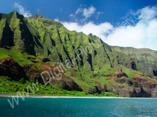 Kalalau Kai, Valley, Beach, Waterfall, Na Pali Coast, Kauai, Hawaii 