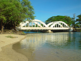 Photo of Famous Anahulu River Bridge in Haleiwa on North Shore of Oahu, Hawaii